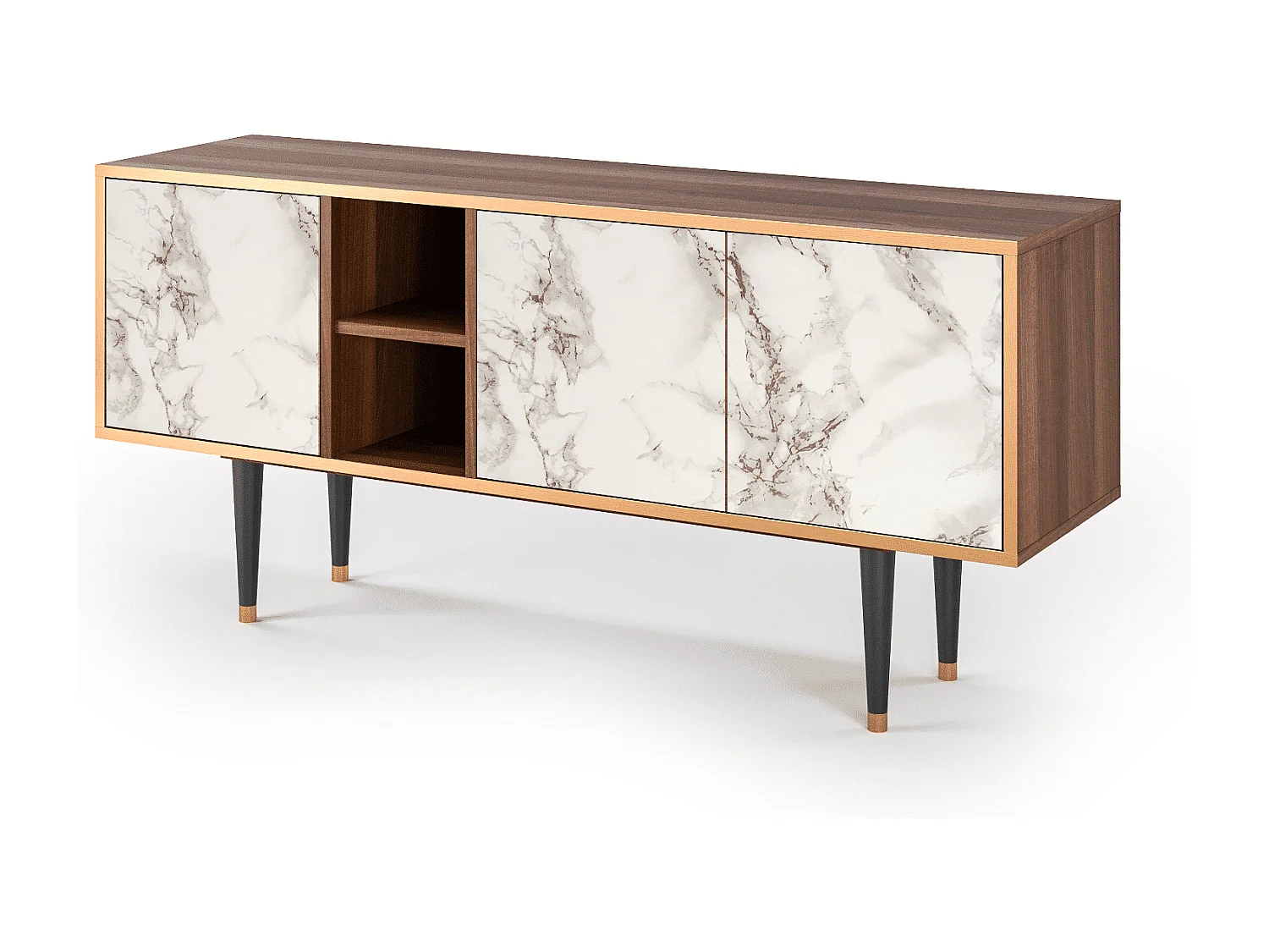 Mobile TV - 150х69х41 cm - T5 - Milk Marble, Noce