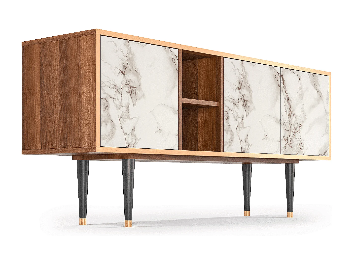 Mobile TV - 150х69х41 cm - T5 - Milk Marble, Noce