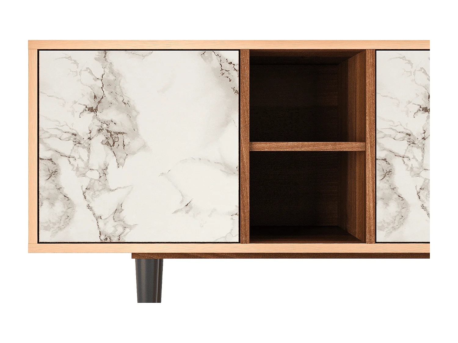 Mobile TV - 150х69х41 cm - T5 - Milk Marble, Noce