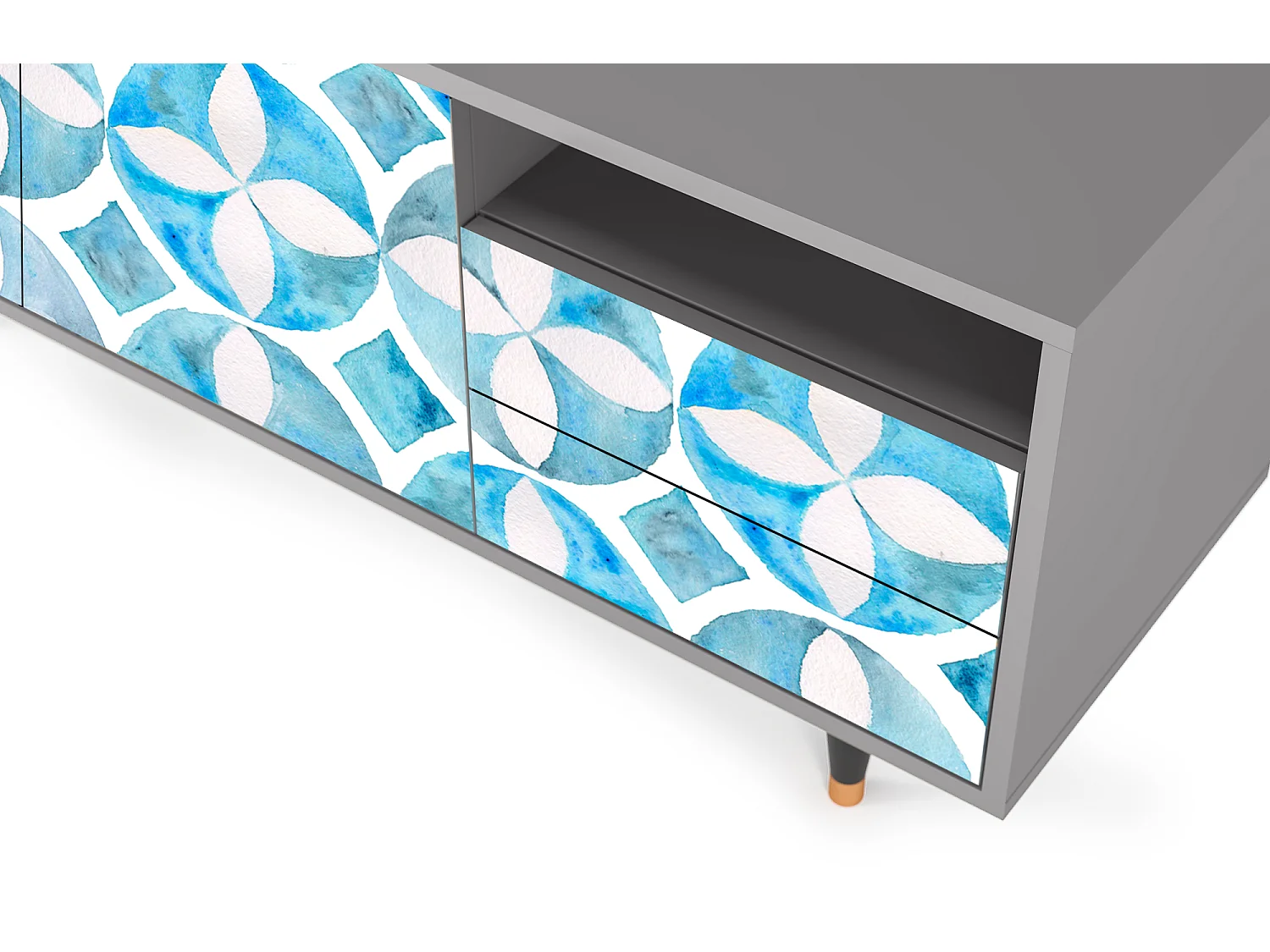 Mueble de TV - 125х56х41 cm - T7 - Porto Mood, Gris