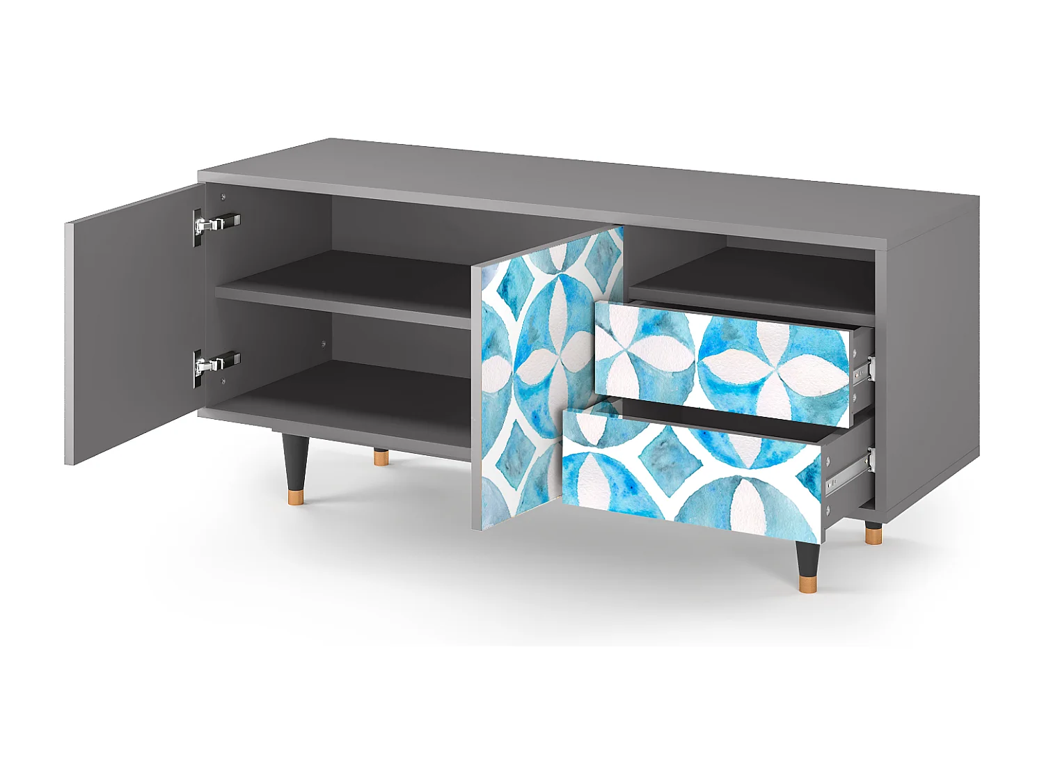 Mueble de TV - 125х56х41 cm - T7 - Porto Mood, Gris