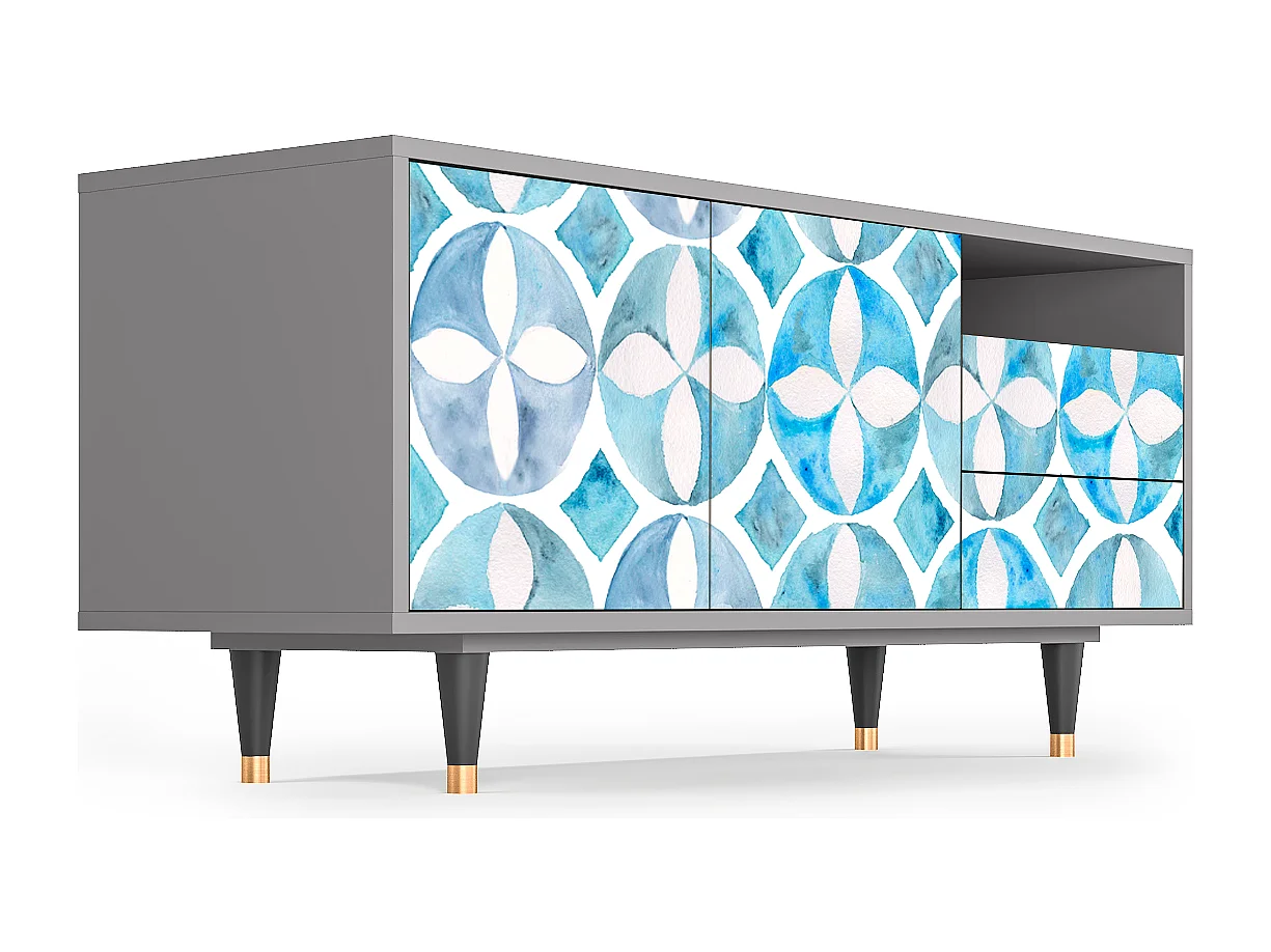 Mueble de TV - 125х56х41 cm - T7 - Porto Mood, Cinza