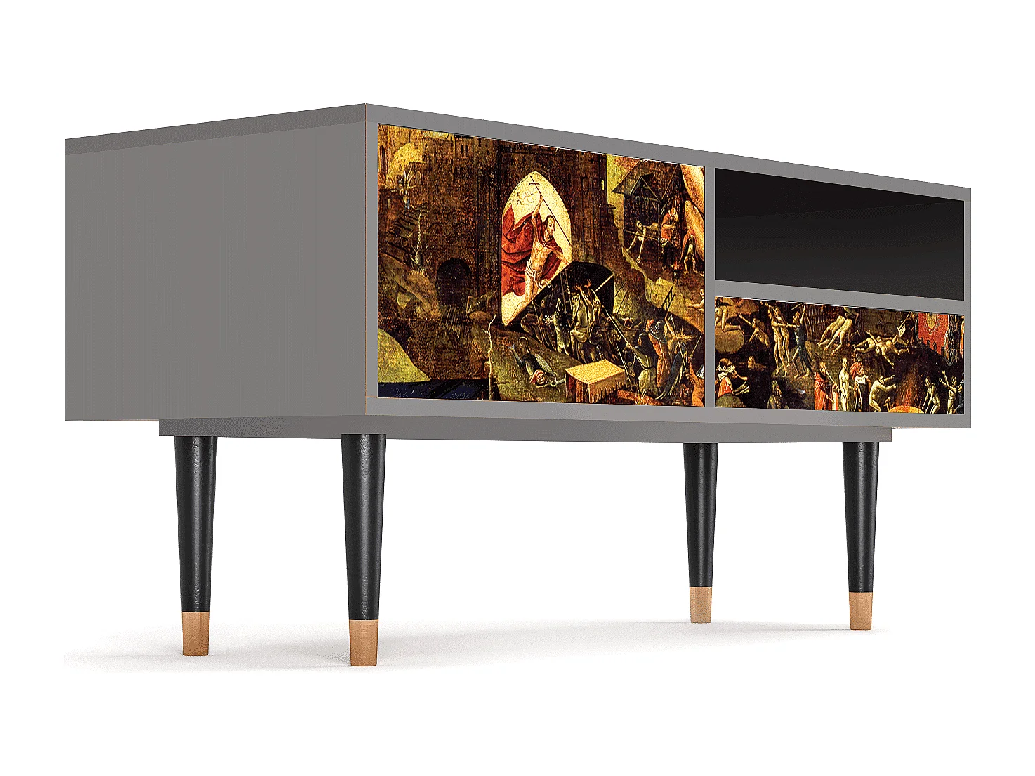 Mueble de TV - 115х59х48 cm - T3 - Christ in Limbo, Gris