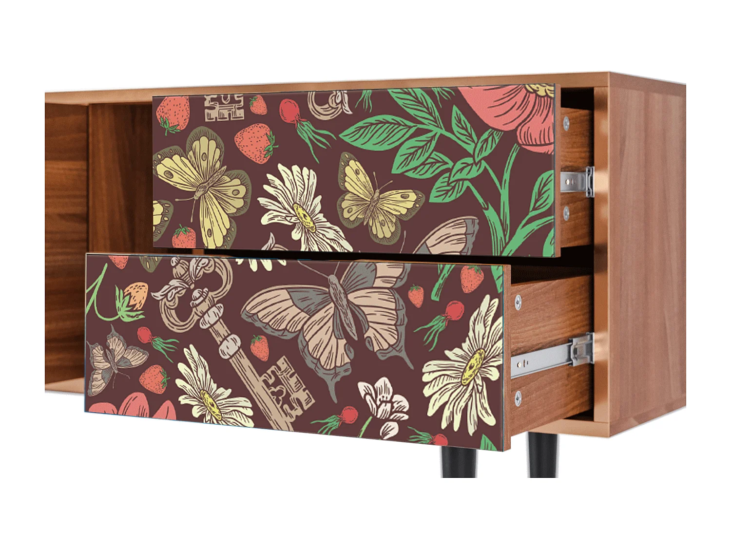 Mueble de TV - 170х69х48 cm - T1 - Alice in Wonderland, Nogueira