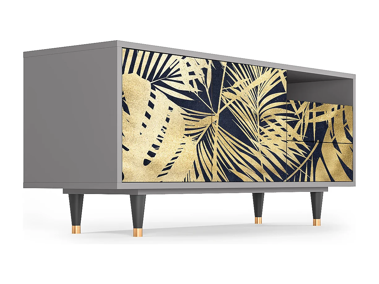 Meuble TV - 125х56х41 cm - T7 - Jungle Vibes, Gris