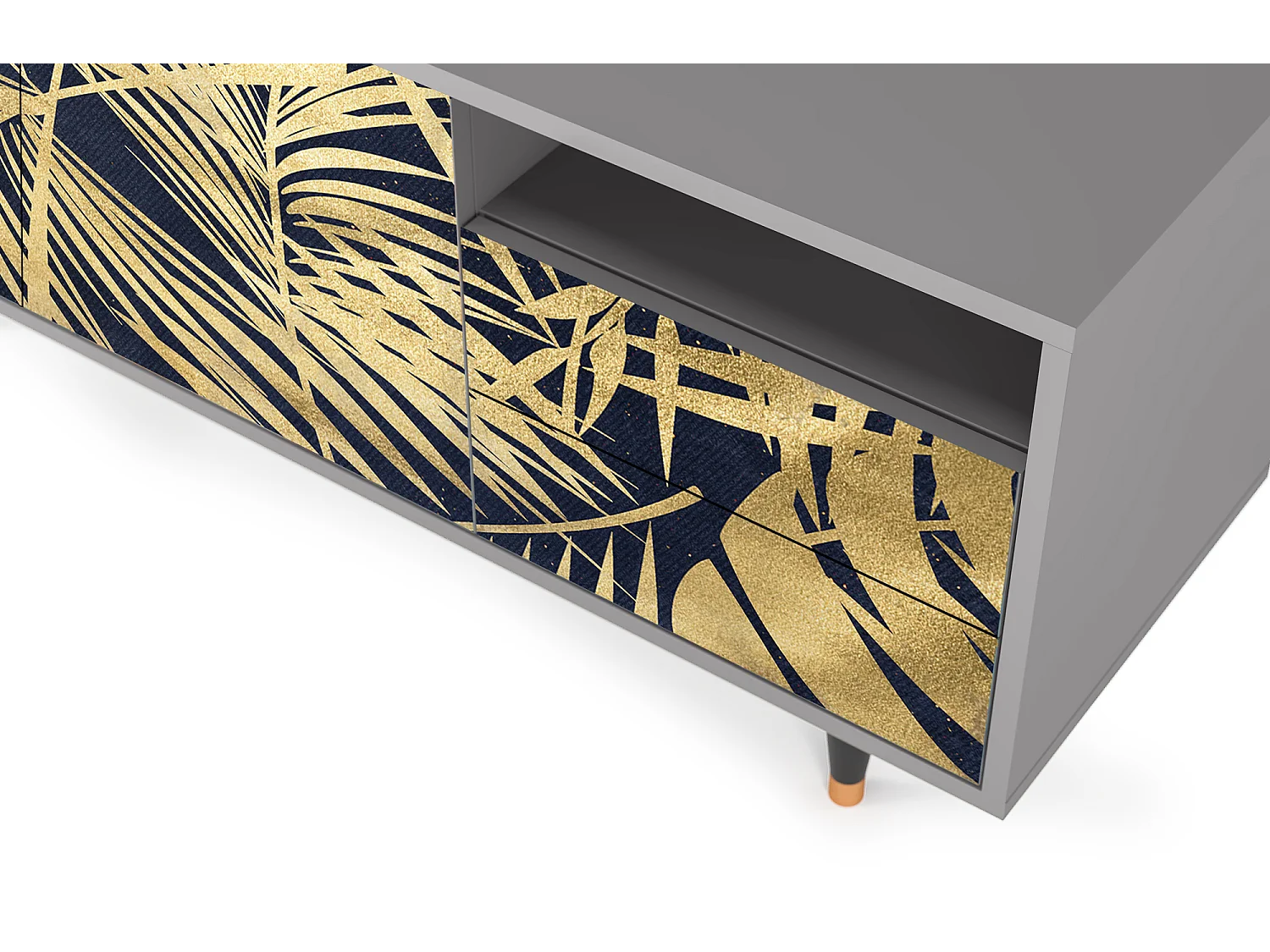 Meuble TV - 125х56х41 cm - T7 - Jungle Vibes, Gris