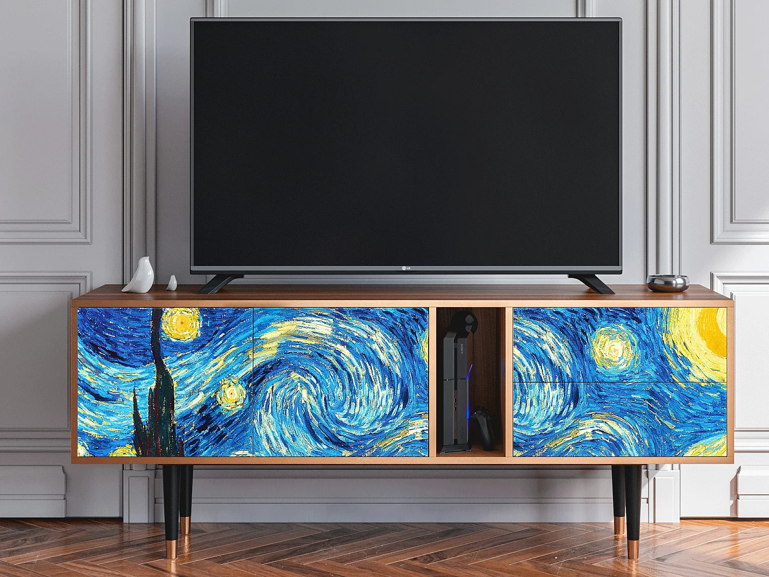 Mueble de TV - 170х69х48 cm - T1 - The Starry Night  , Nogal