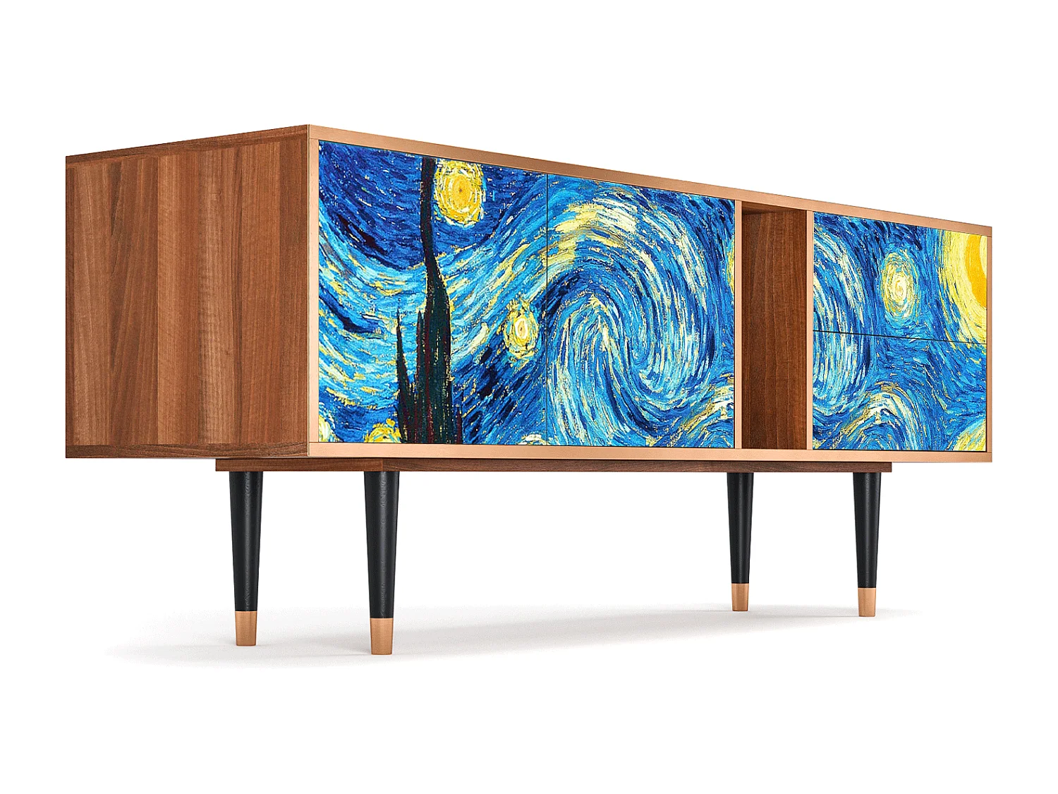 Mueble de TV - 170х69х48 cm - T1 - The Starry Night  , Nogal