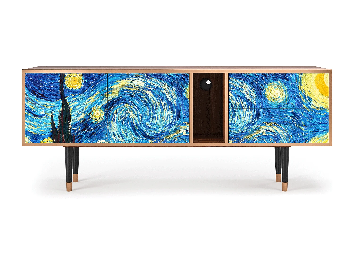 Mueble de TV - 170х69х48 cm - T1 - The Starry Night  , Nogueira