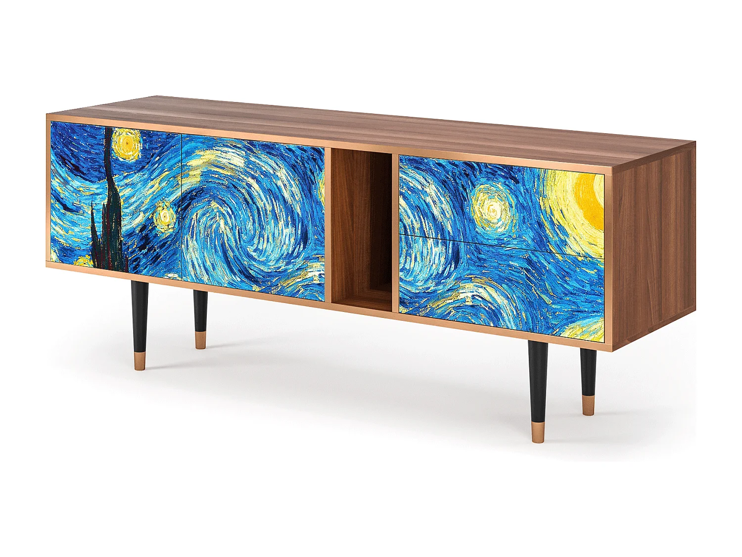Mueble de TV - 170х69х48 cm - T1 - The Starry Night  , Nogueira