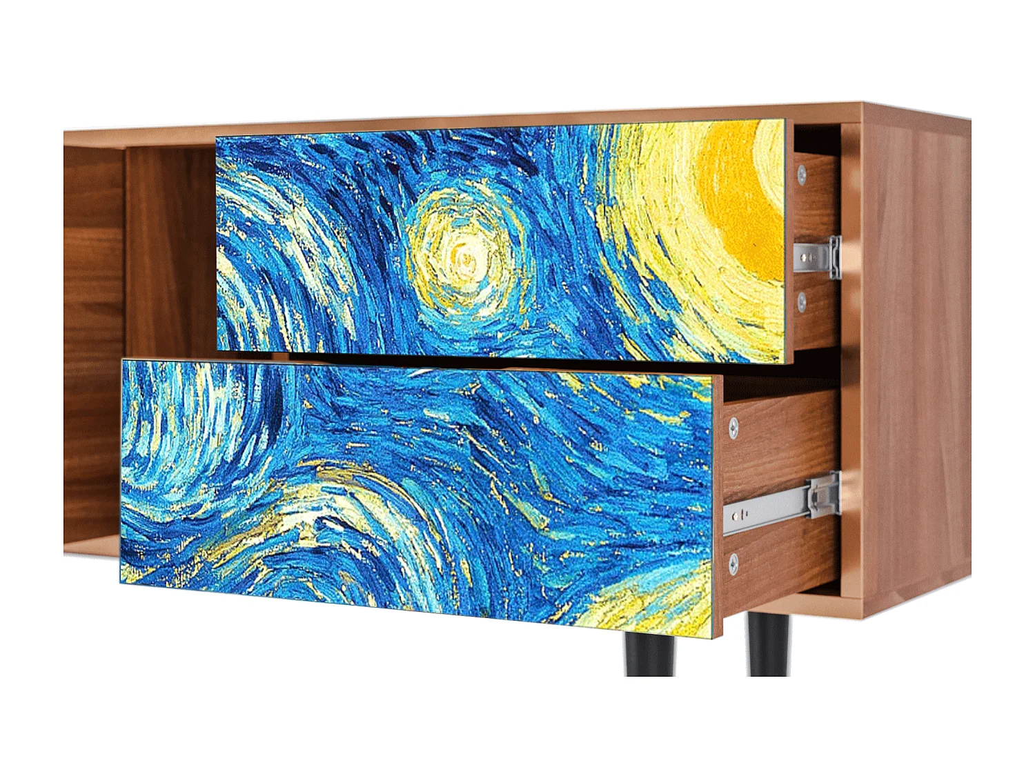 Mueble de TV - 170х69х48 cm - T1 - The Starry Night  , Nogueira