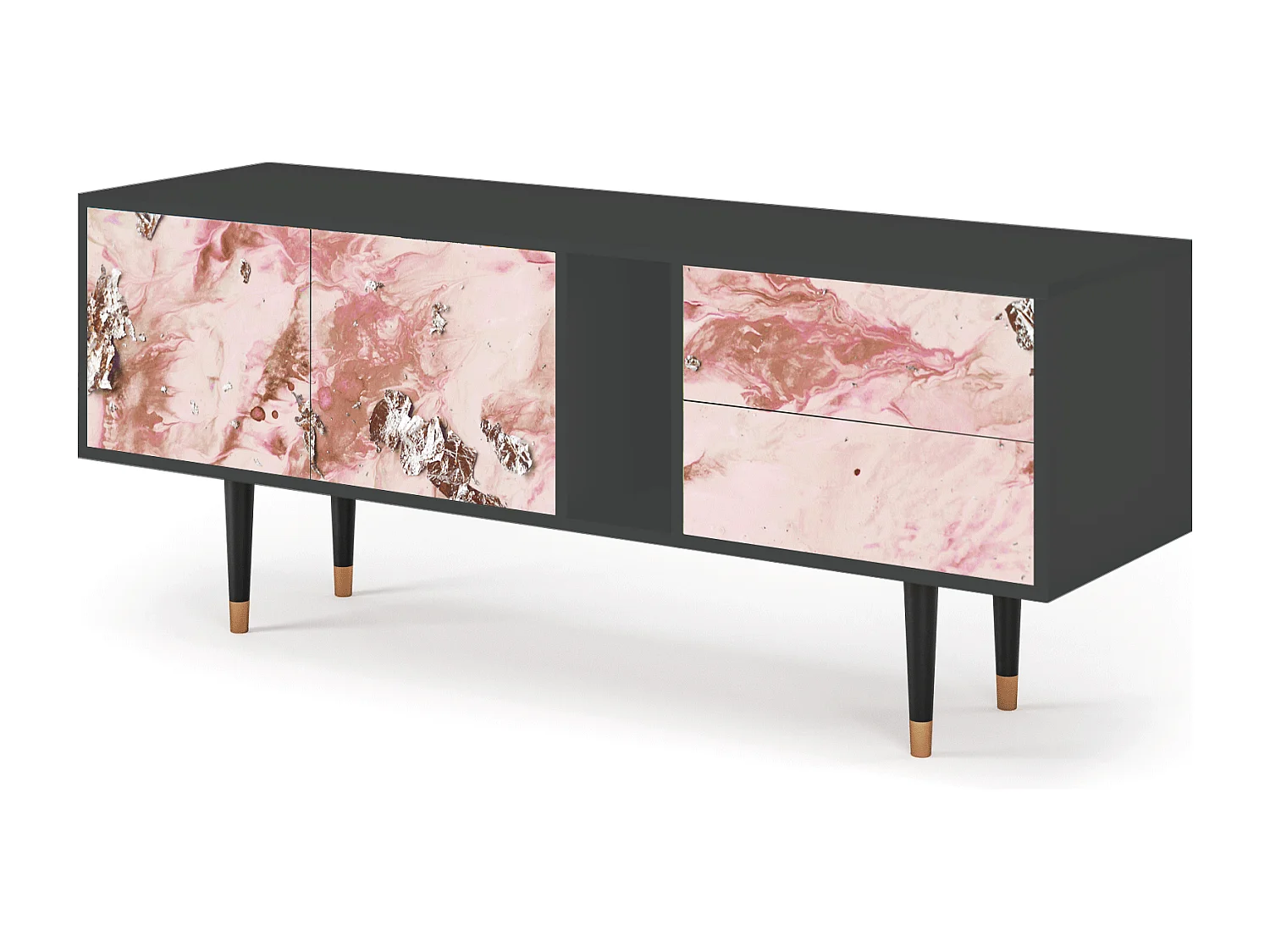 Mobile TV - 170х69х48 cm - T1 - Cotton Candy, Antracite