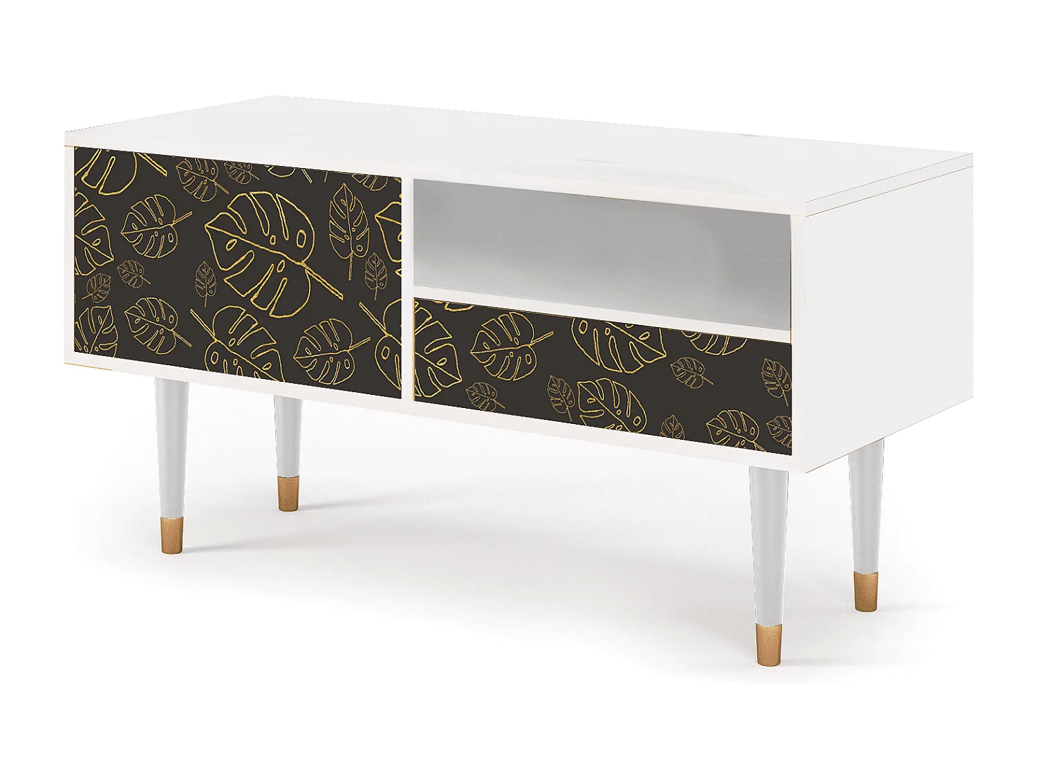 Meuble TV - 115х59х48 cm - T3 - Fall Of The Leaves, Blanc