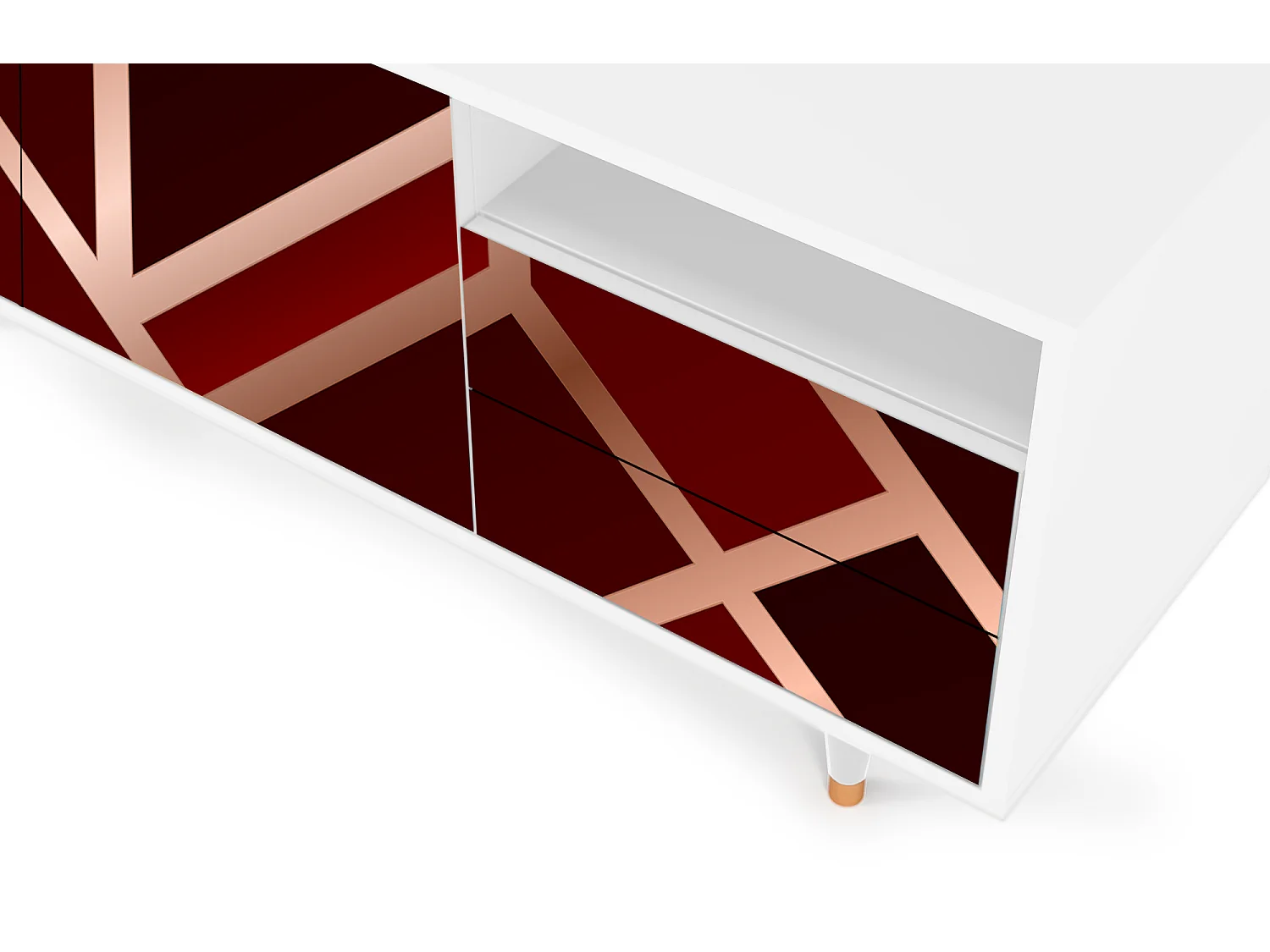 TV-Möbel - 125х56х41 cm - T7 - Velvet 1920's, Weiß