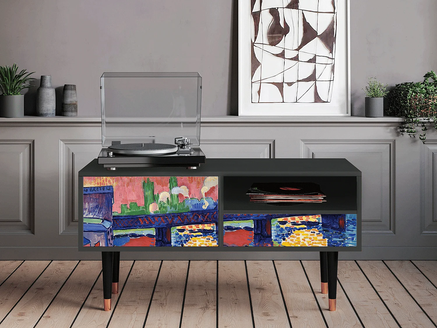 TV-meubel - 115х59х48 cm - T3 - Charing Cross Bridge, Antraciet