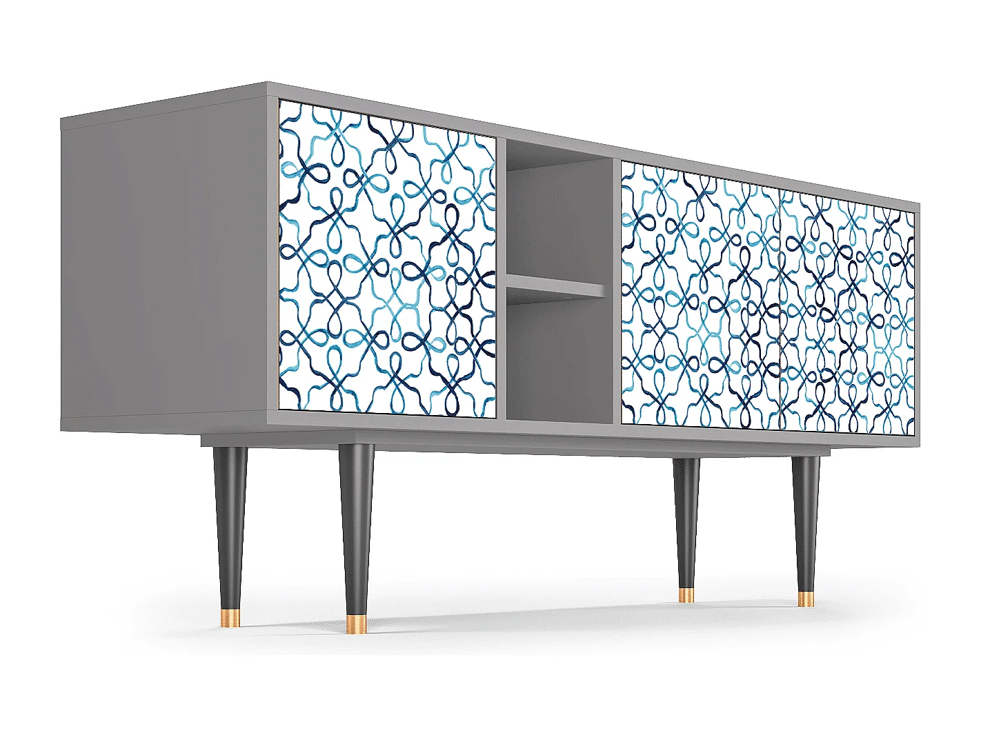 Mueble de TV - 150х69х41 cm - T5 - Marine Strings, Cinza