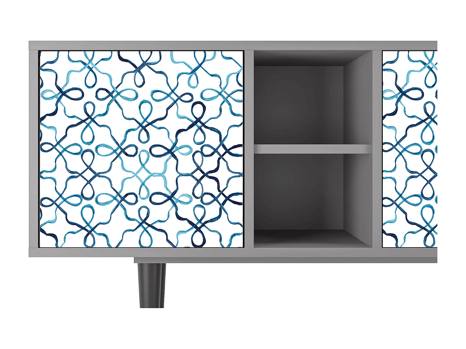 Mueble de TV - 150х69х41 cm - T5 - Marine Strings, Cinza