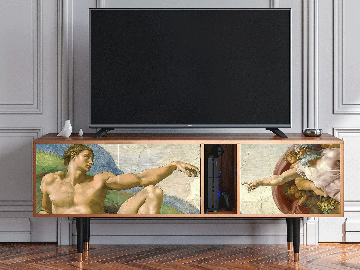 TV-meubel - 170х69х48 cm - T1 - The Creation of Adam, Walnoot