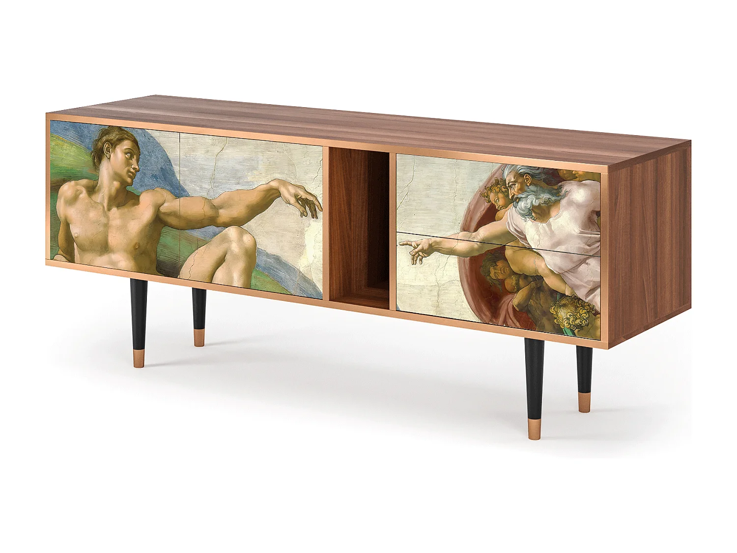 Szafka RTV - 170х69х48 cm - T1 - The Creation of Adam, Orzech