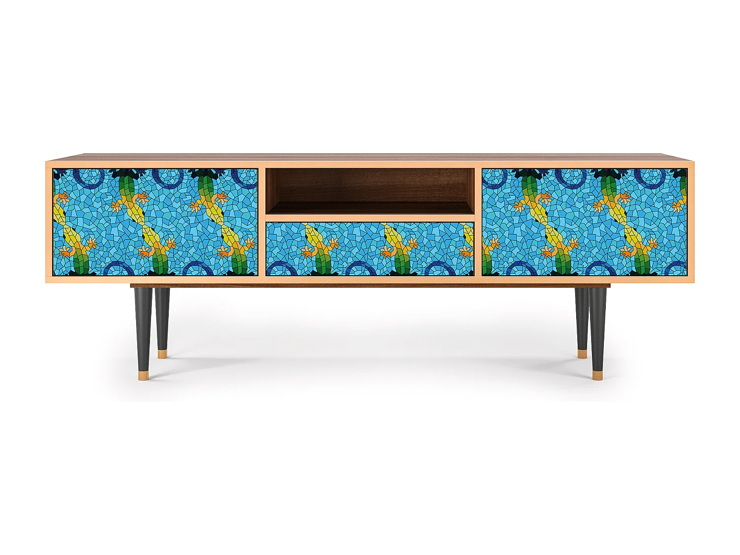 Meuble TV - 170х59х41 cm - T6 - Gaudi's Lizard, Noyer