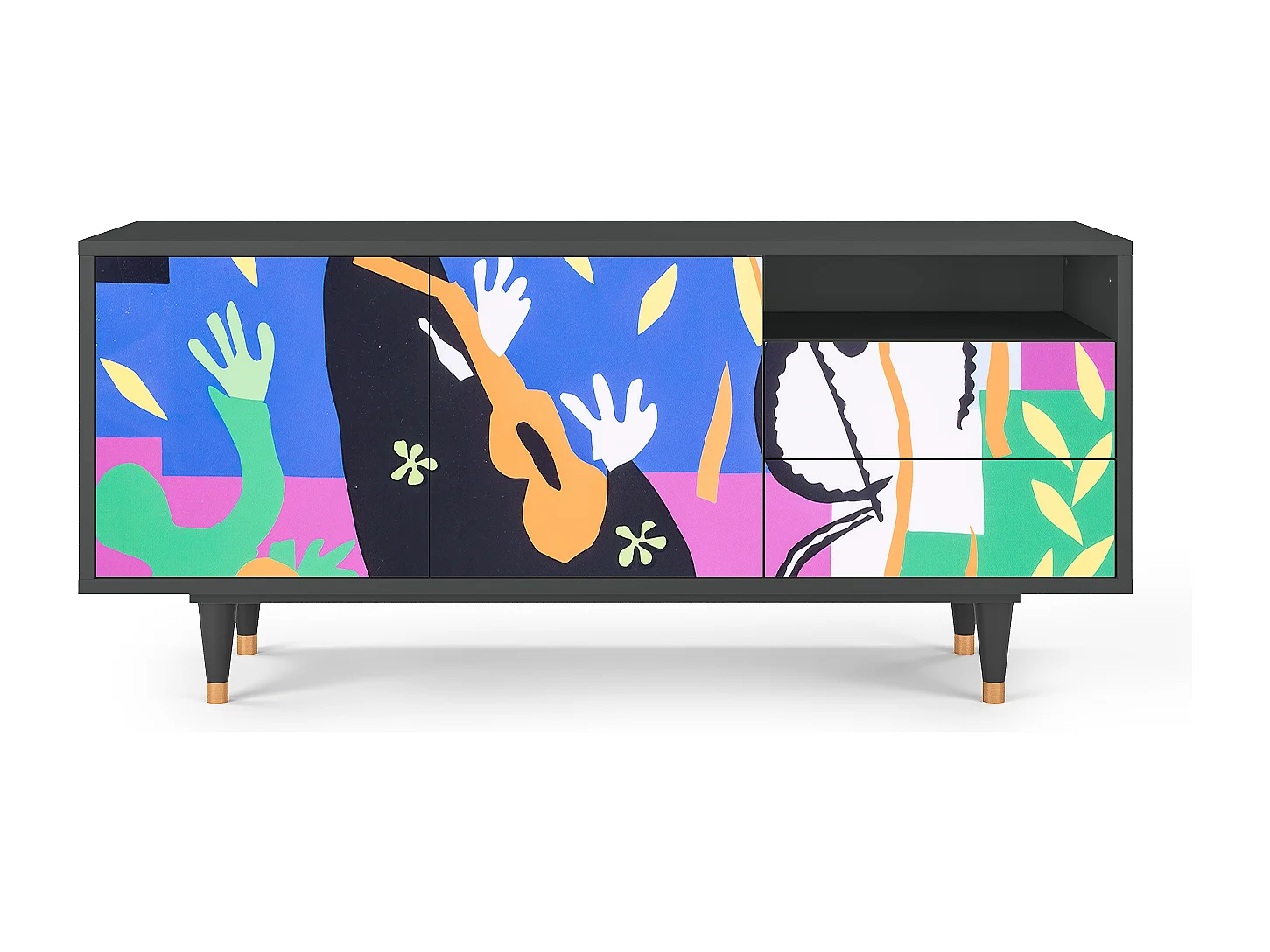 TV-meubel - 125х56х41 cm - T7 - La Tristesse du Roi, Antraciet