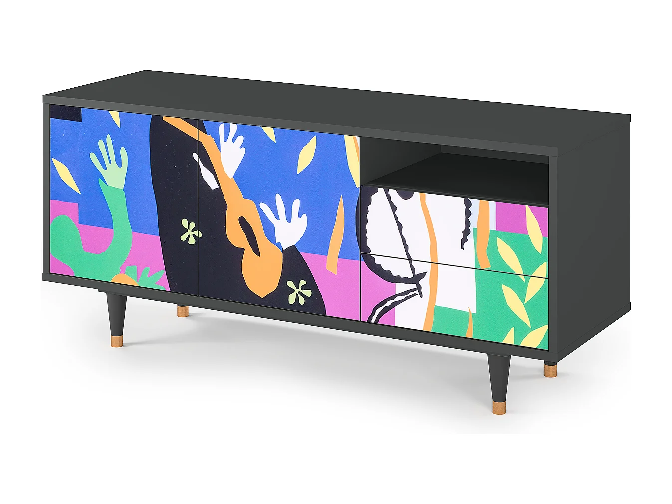 TV-meubel - 125х56х41 cm - T7 - La Tristesse du Roi, Antraciet