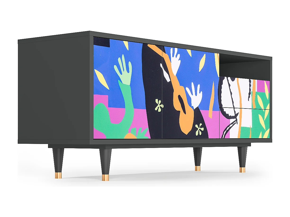 TV-meubel - 125х56х41 cm - T7 - La Tristesse du Roi, Antraciet