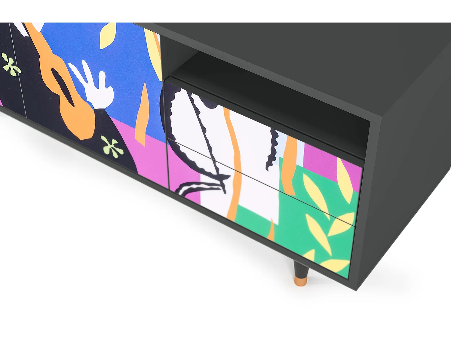 TV-meubel - 125х56х41 cm - T7 - La Tristesse du Roi, Antraciet