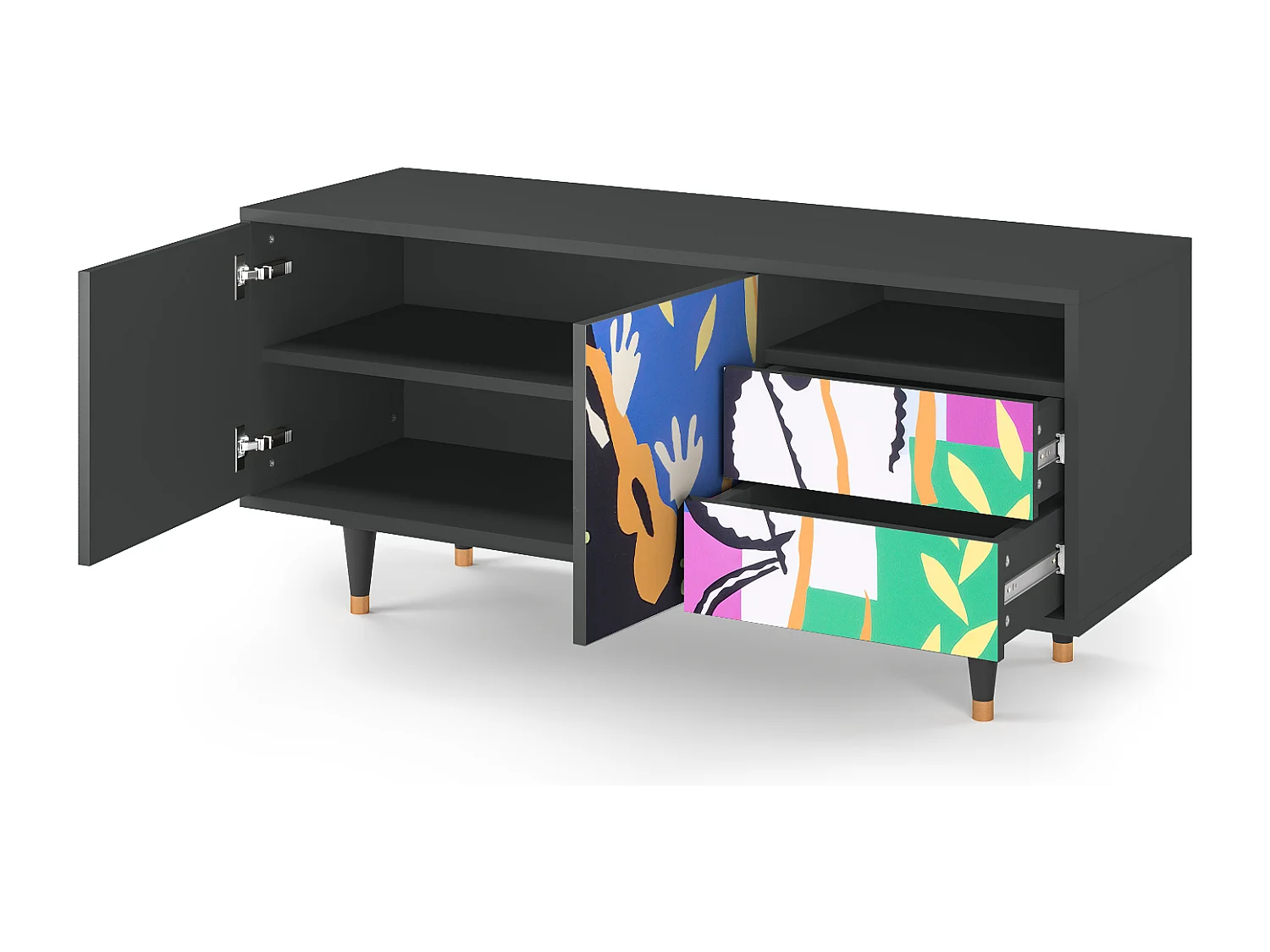 TV-meubel - 125х56х41 cm - T7 - La Tristesse du Roi, Antraciet