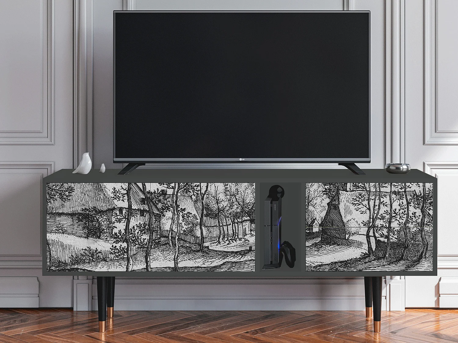 Mueble de TV - 170х69х48 cm - T1 - Village Road, Antracite
