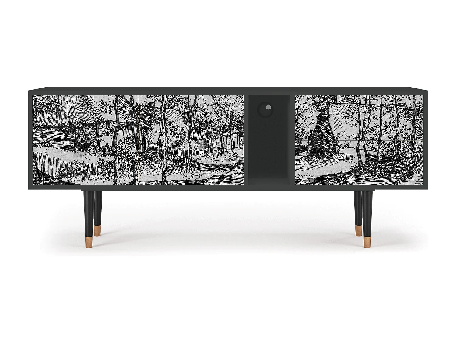 Mueble de TV - 170х69х48 cm - T1 - Village Road, Antracite