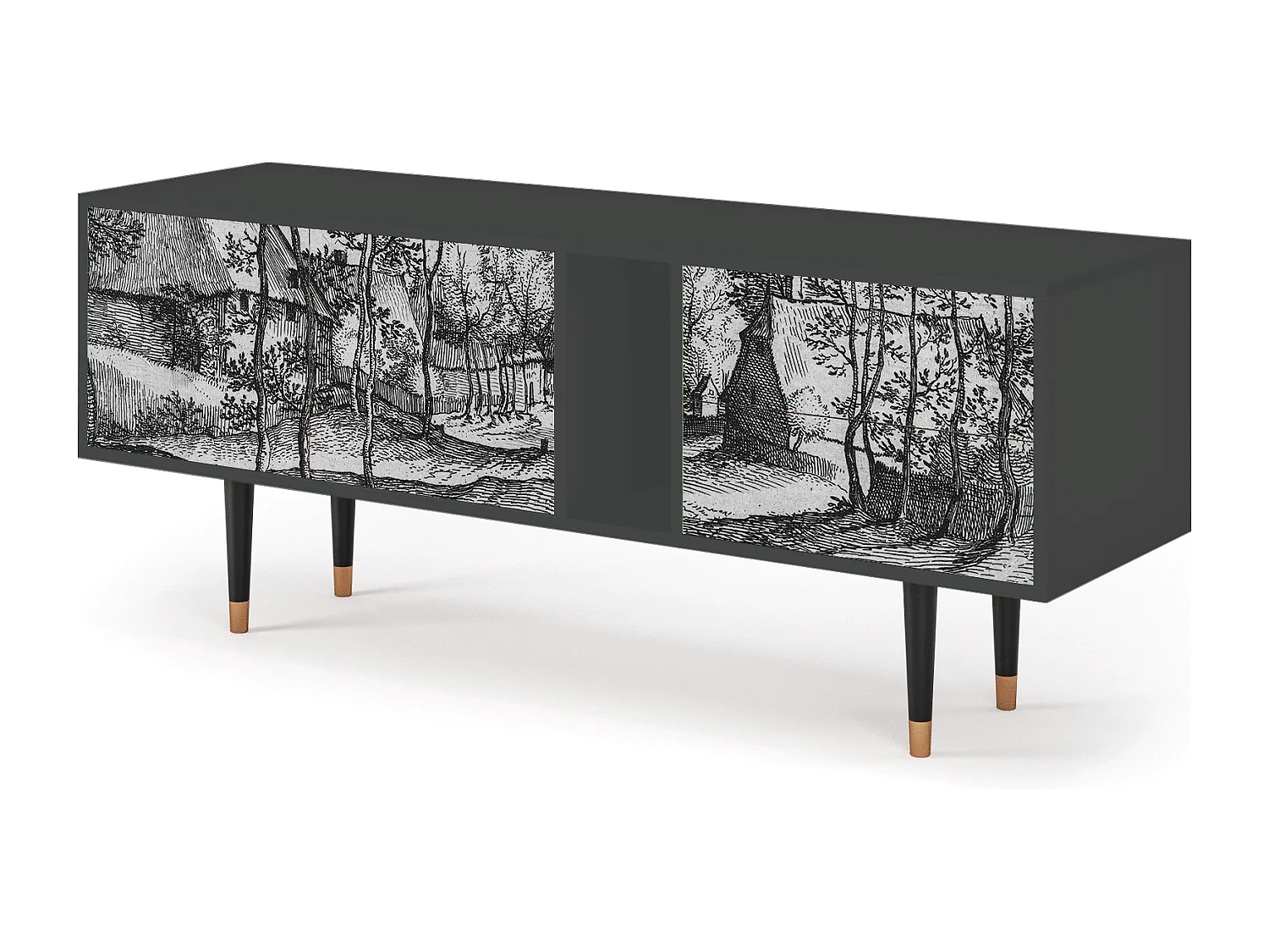 Mueble de TV - 170х69х48 cm - T1 - Village Road, Antracite