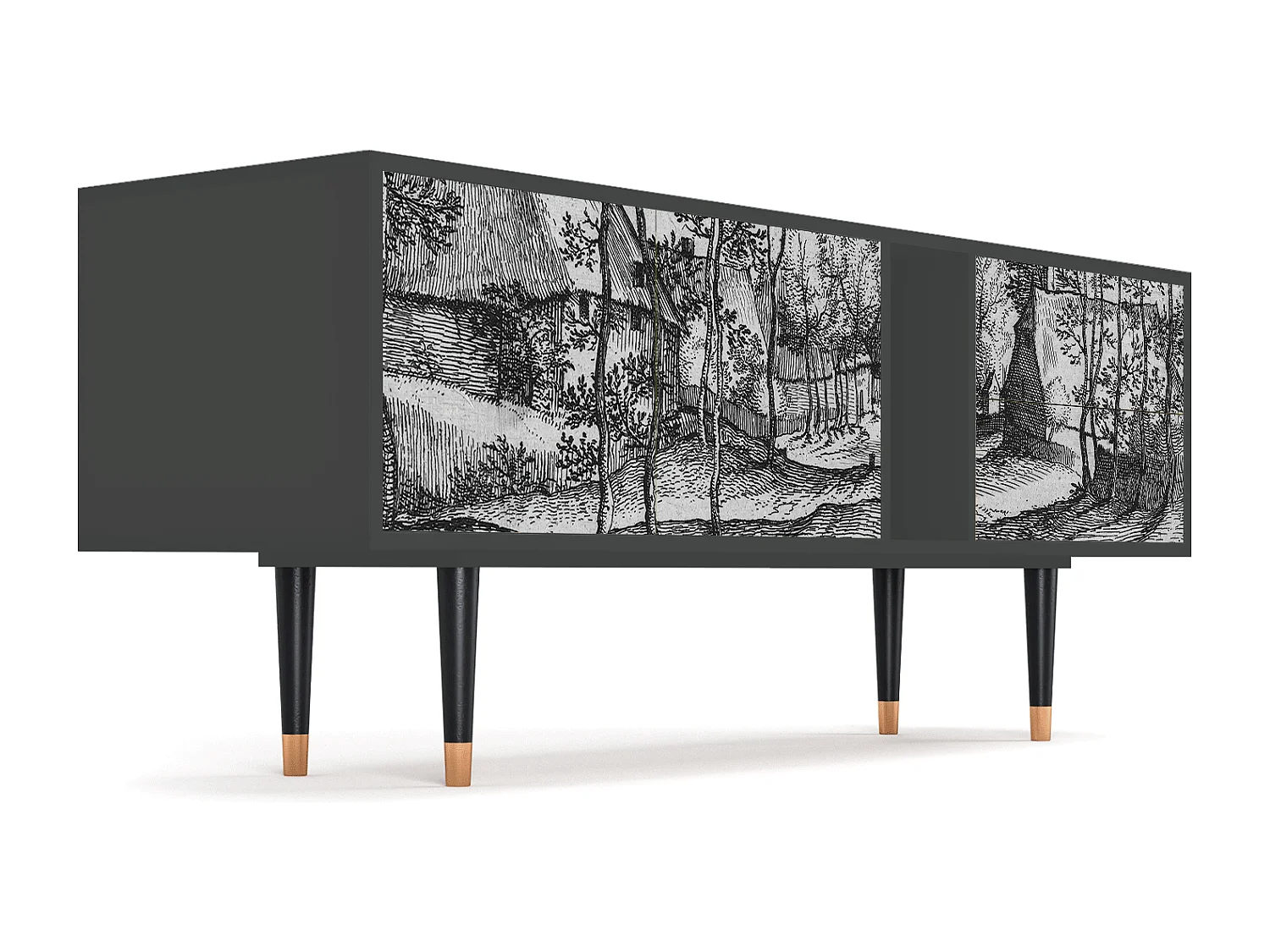 Mueble de TV - 170х69х48 cm - T1 - Village Road, Antracite