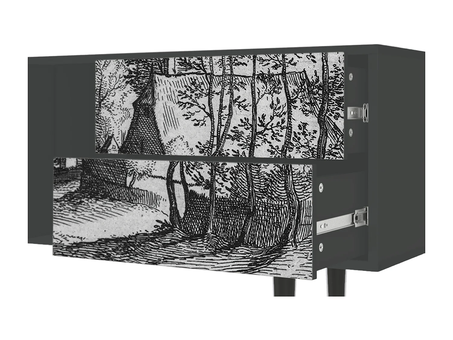 Mueble de TV - 170х69х48 cm - T1 - Village Road, Antracite