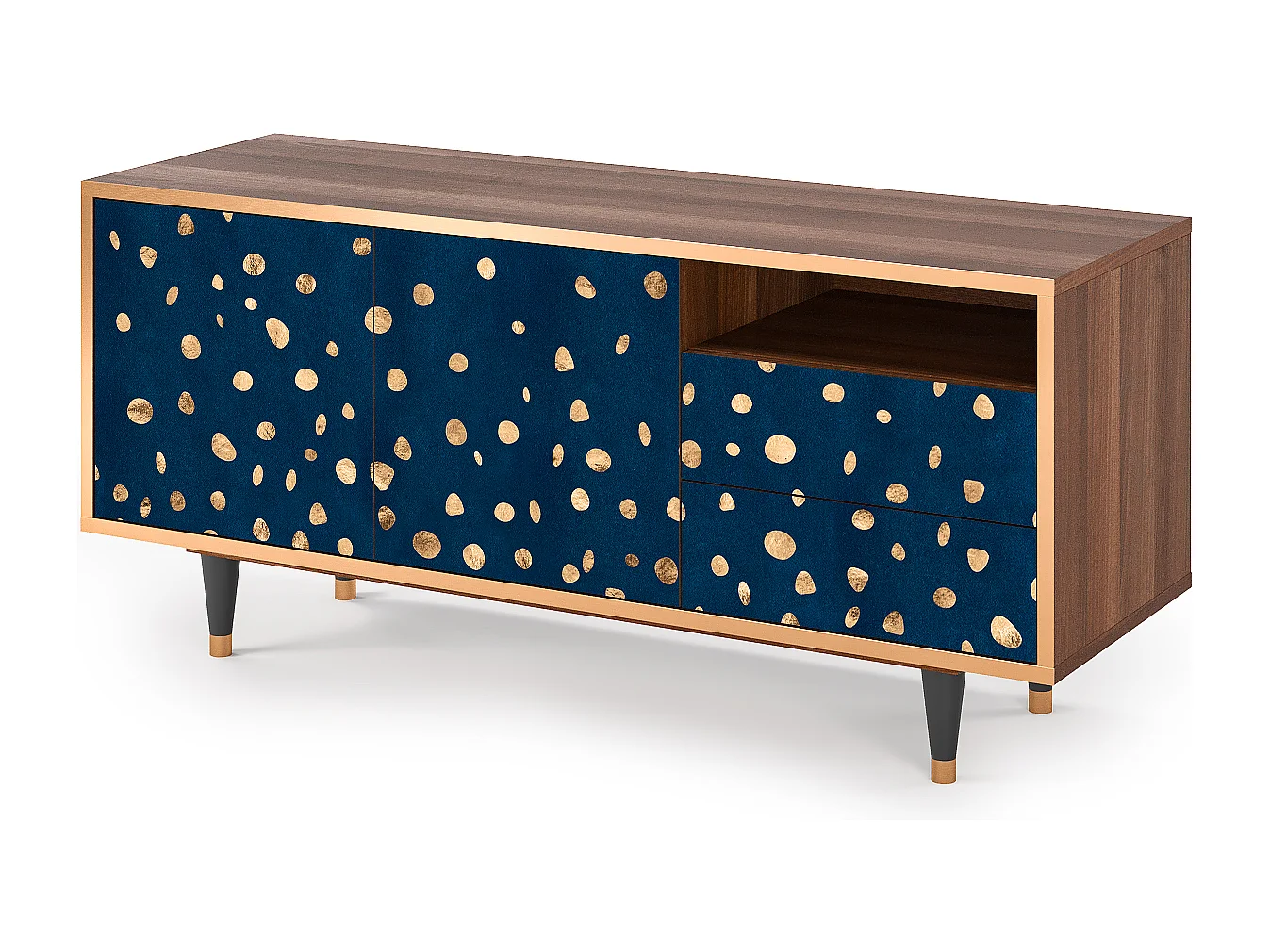 Meuble TV - 125х56х41 cm - T7 - Night Skies, Noyer