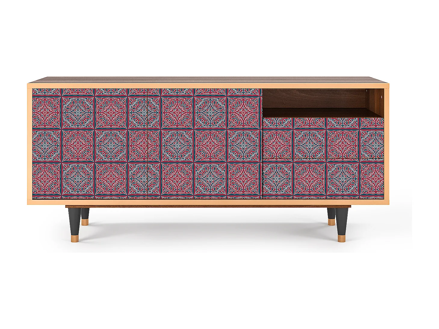 Mobile TV - 125х56х41 cm - T7 - Riviera Mosaic, Noce