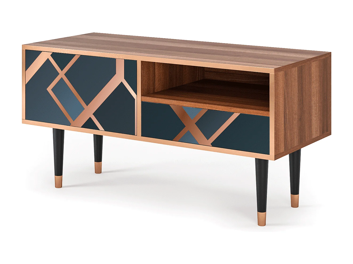 Meuble TV - 115х59х48 cm - T3 - Ashy 1920', Noyer