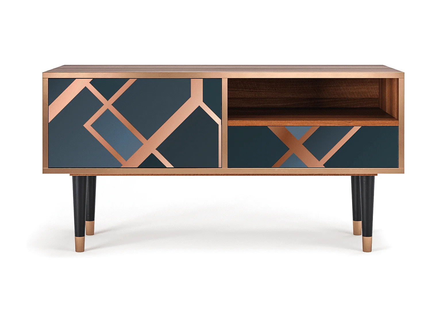 Meuble TV - 115х59х48 cm - T3 - Ashy 1920', Noyer