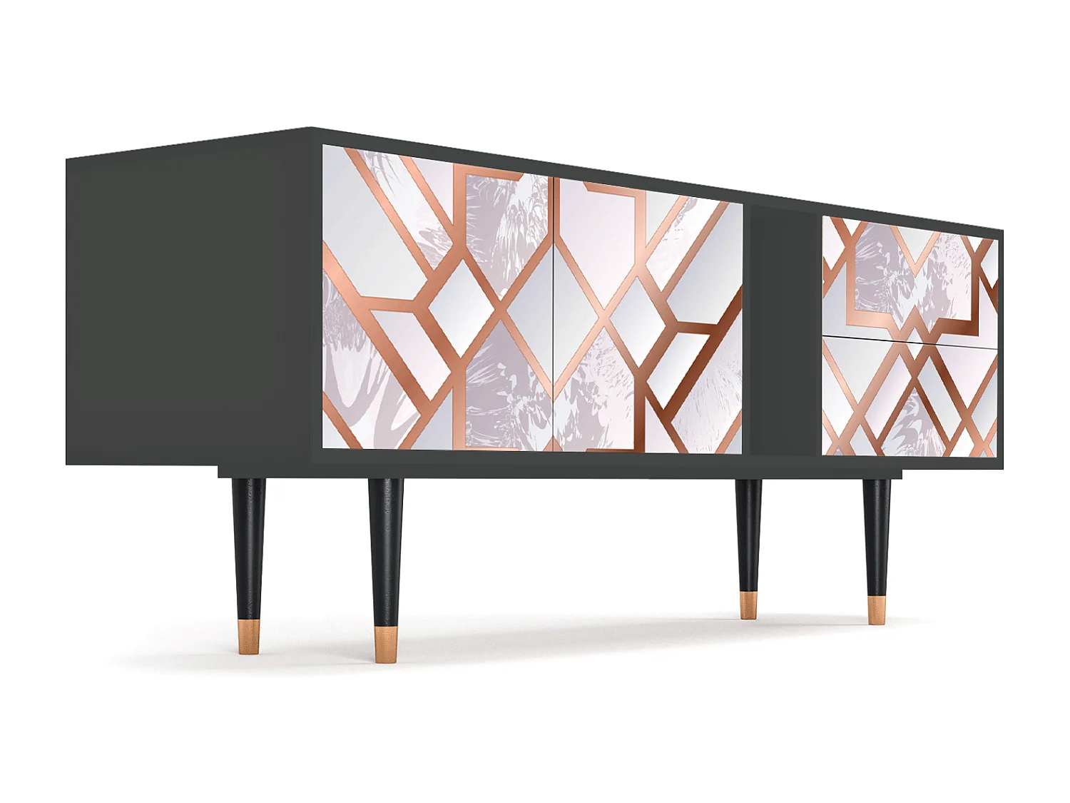 Szafka RTV - 170х69х48 cm - T1 - Pastel Fairytale, Antracyt