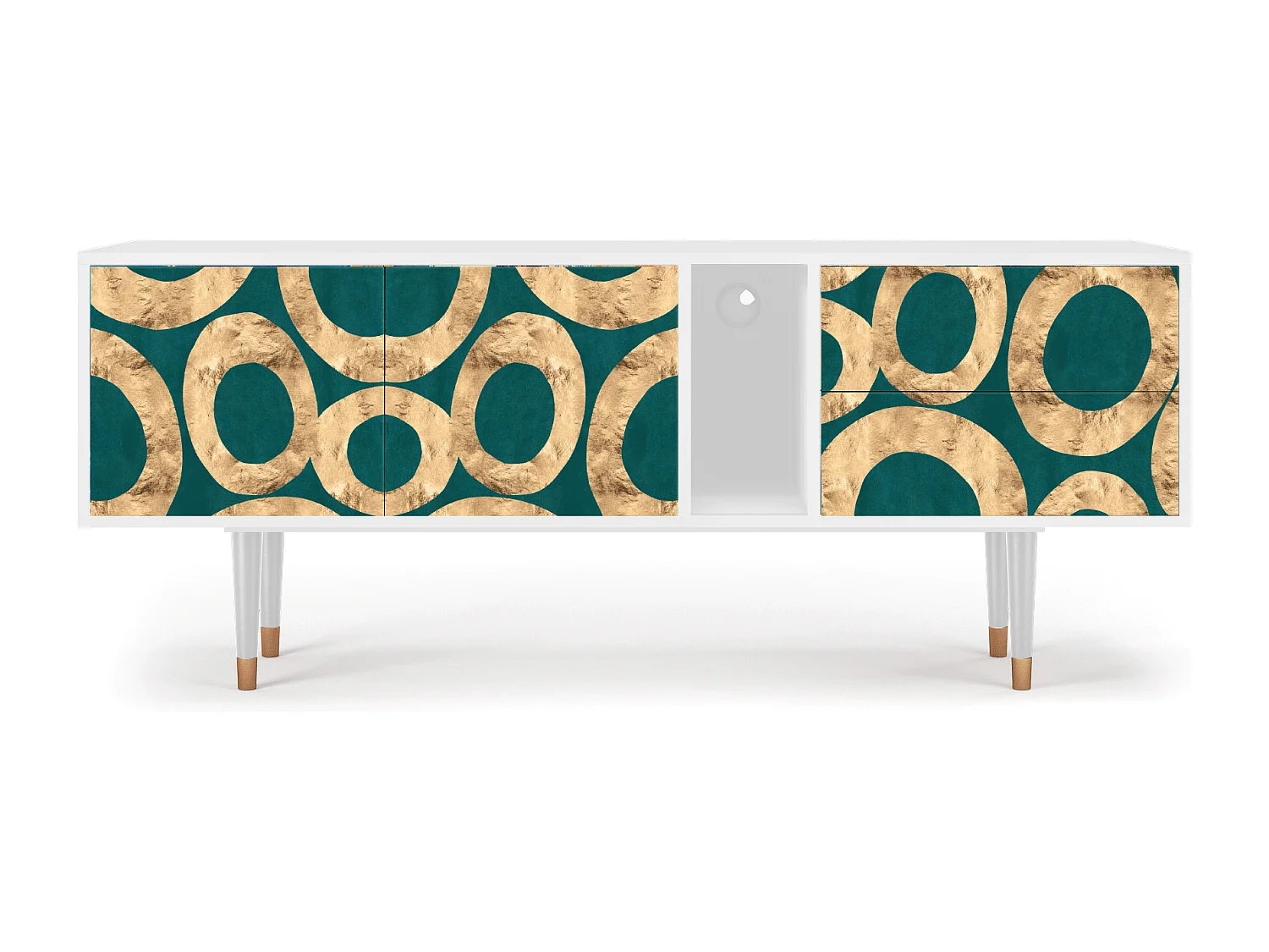 Mueble de TV - 170х69х48 cm - T1 - Zircon Sphere, Blanco