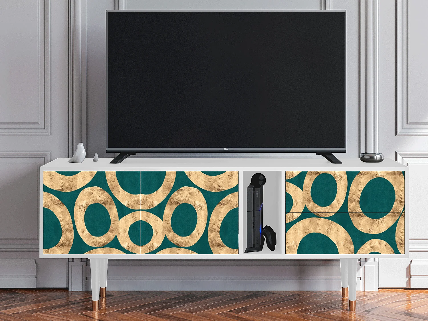 Meuble TV - 170х69х48 cm - T1 - Zircon Sphere, Blanc