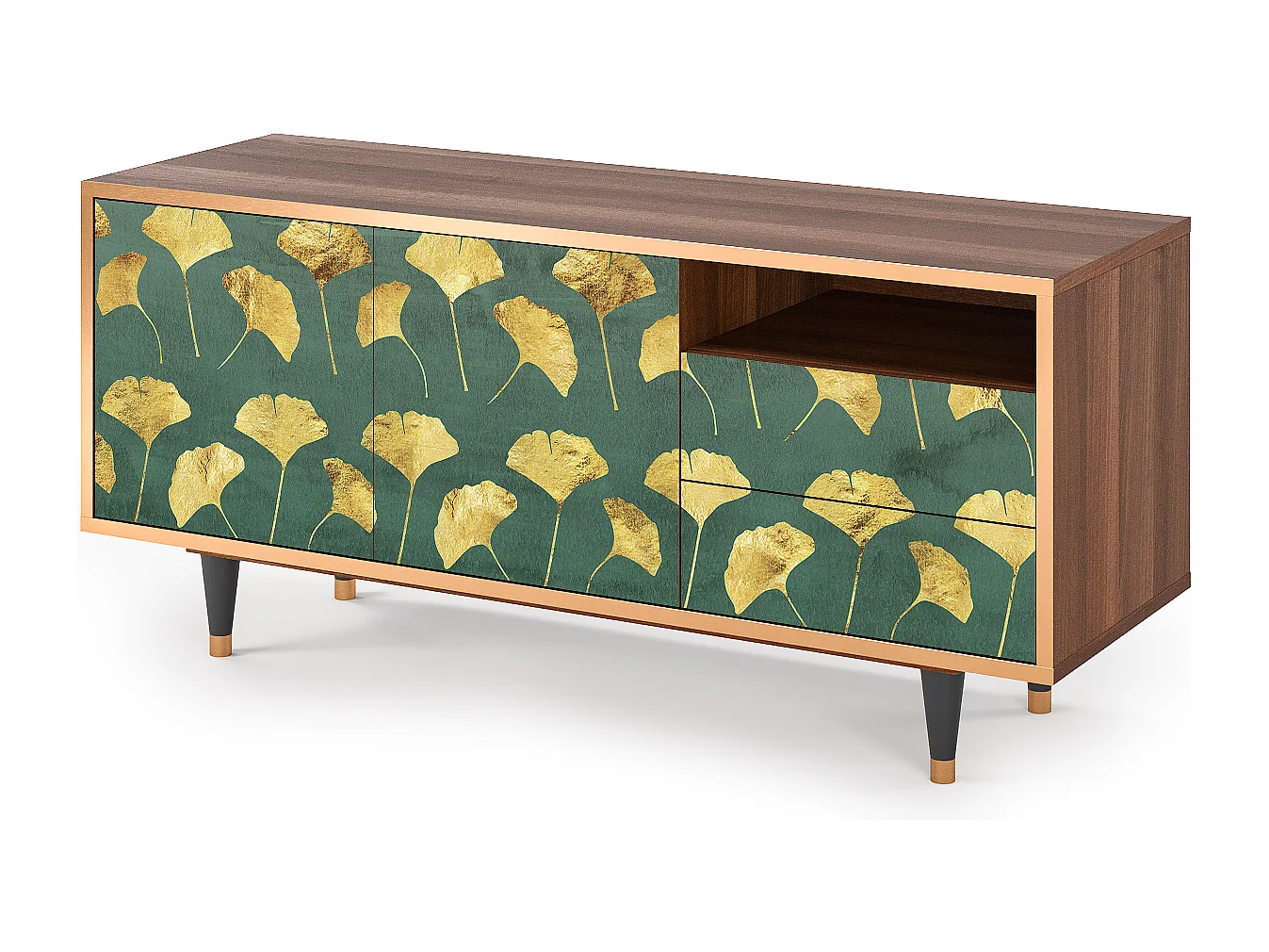 Mueble de TV - 125х56х41 cm - T7 - Gingko leaves, Nogal
