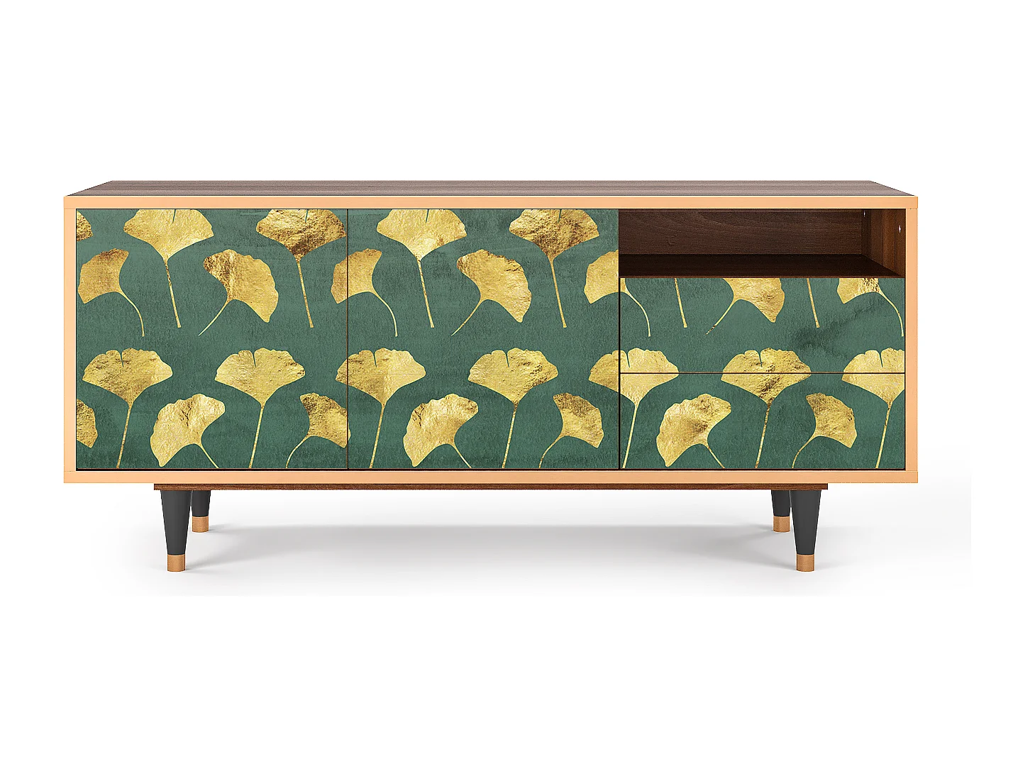 TV-meubel - 125х56х41 cm - T7 - Gingko leaves, Walnoot