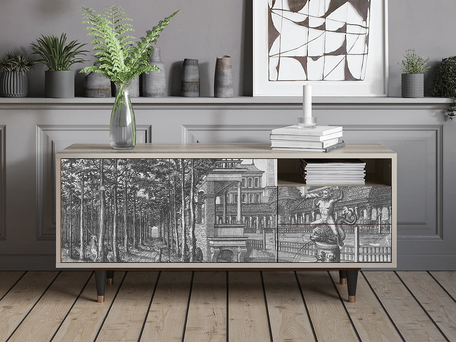 TV-Möbel - 125х56х41 cm - T7 - View of the Piazza, Sand