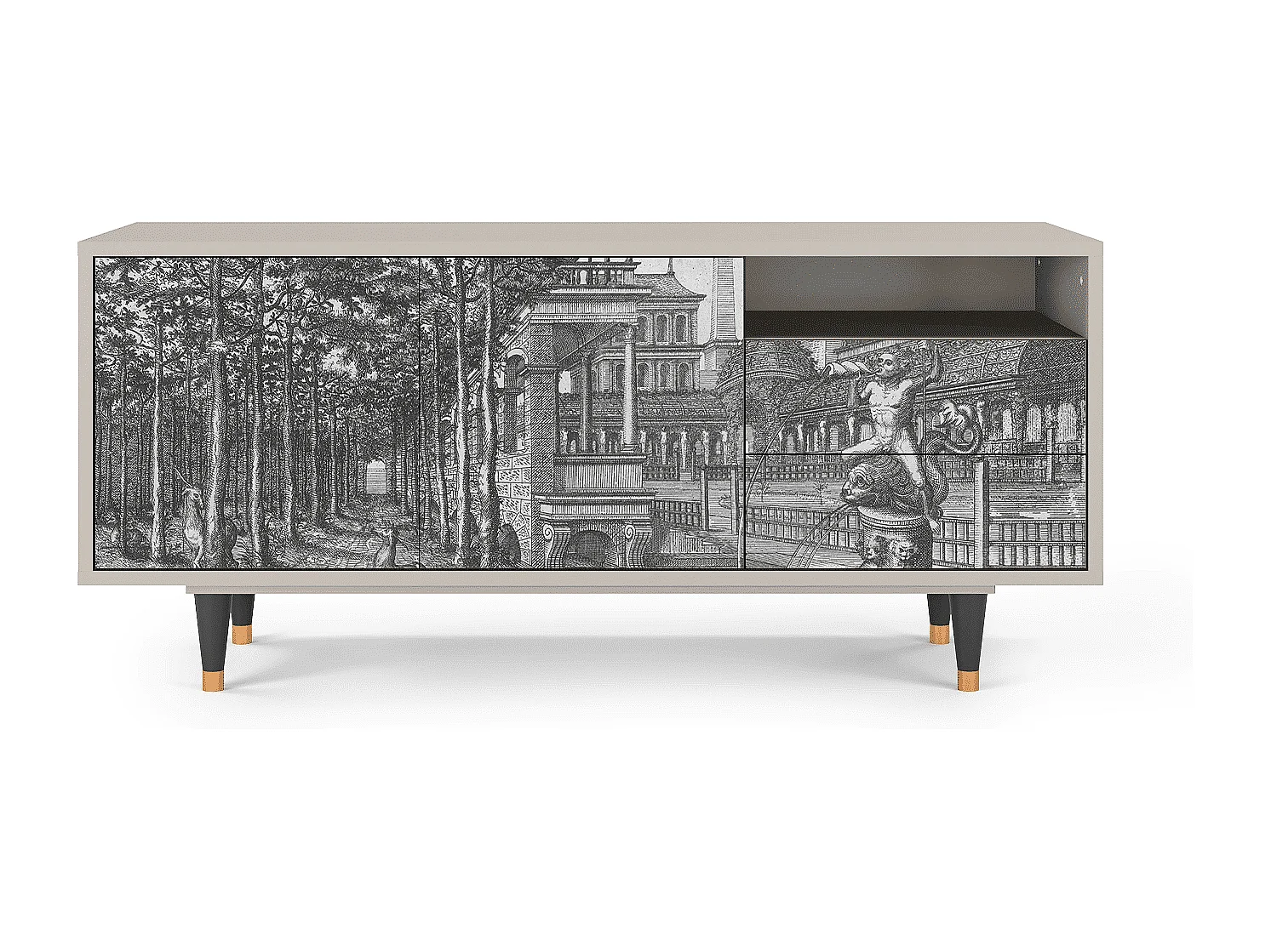 TV-meubel - 125х56х41 cm - T7 - View of the Piazza, Zand