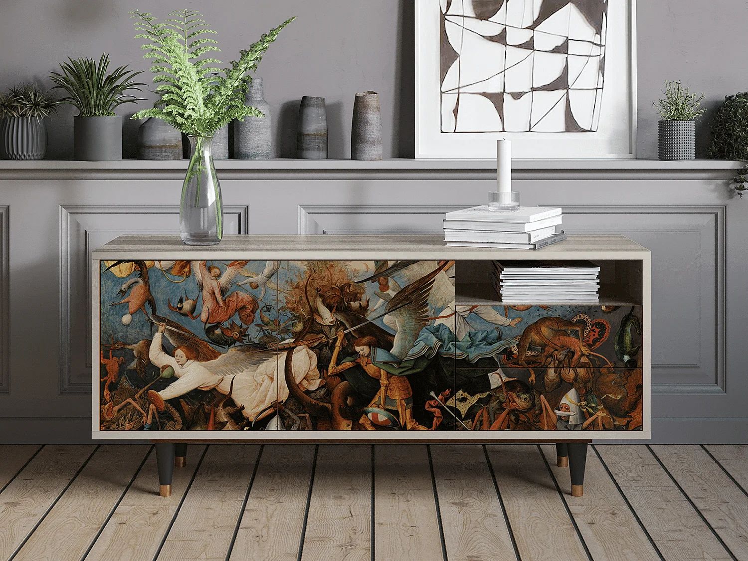 TV-meubel - 125х56х41 cm - T7 - The Fall, Zand