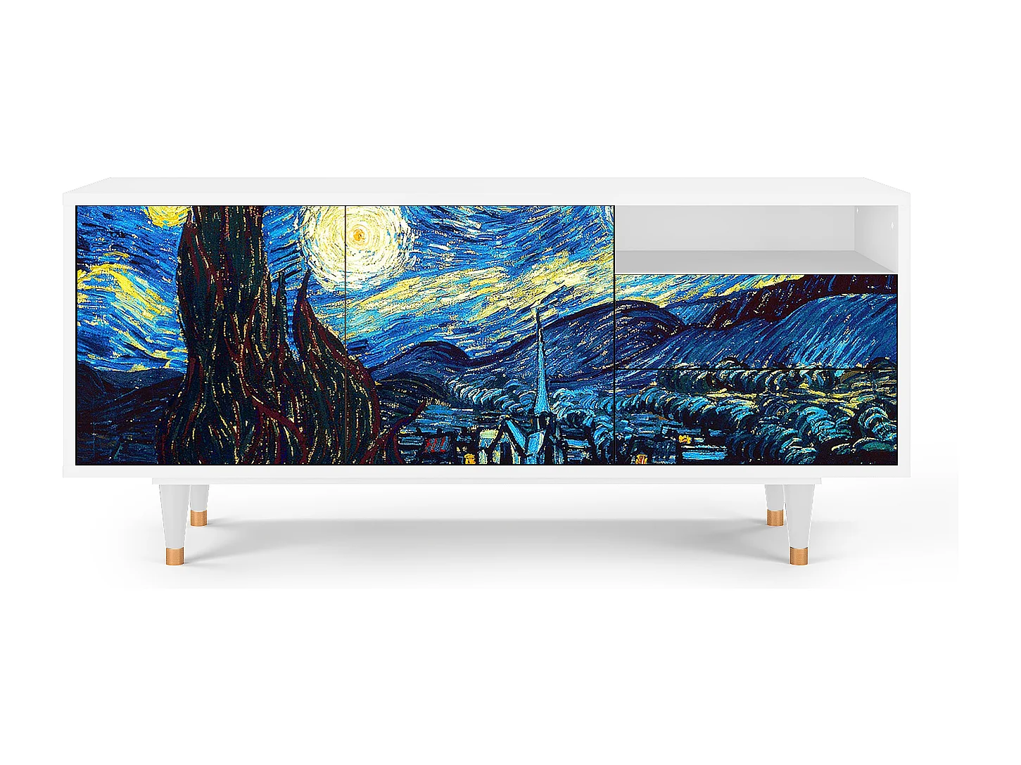 TV-meubel - 125х56х41 cm - T7 - The Starry Night  , Wit