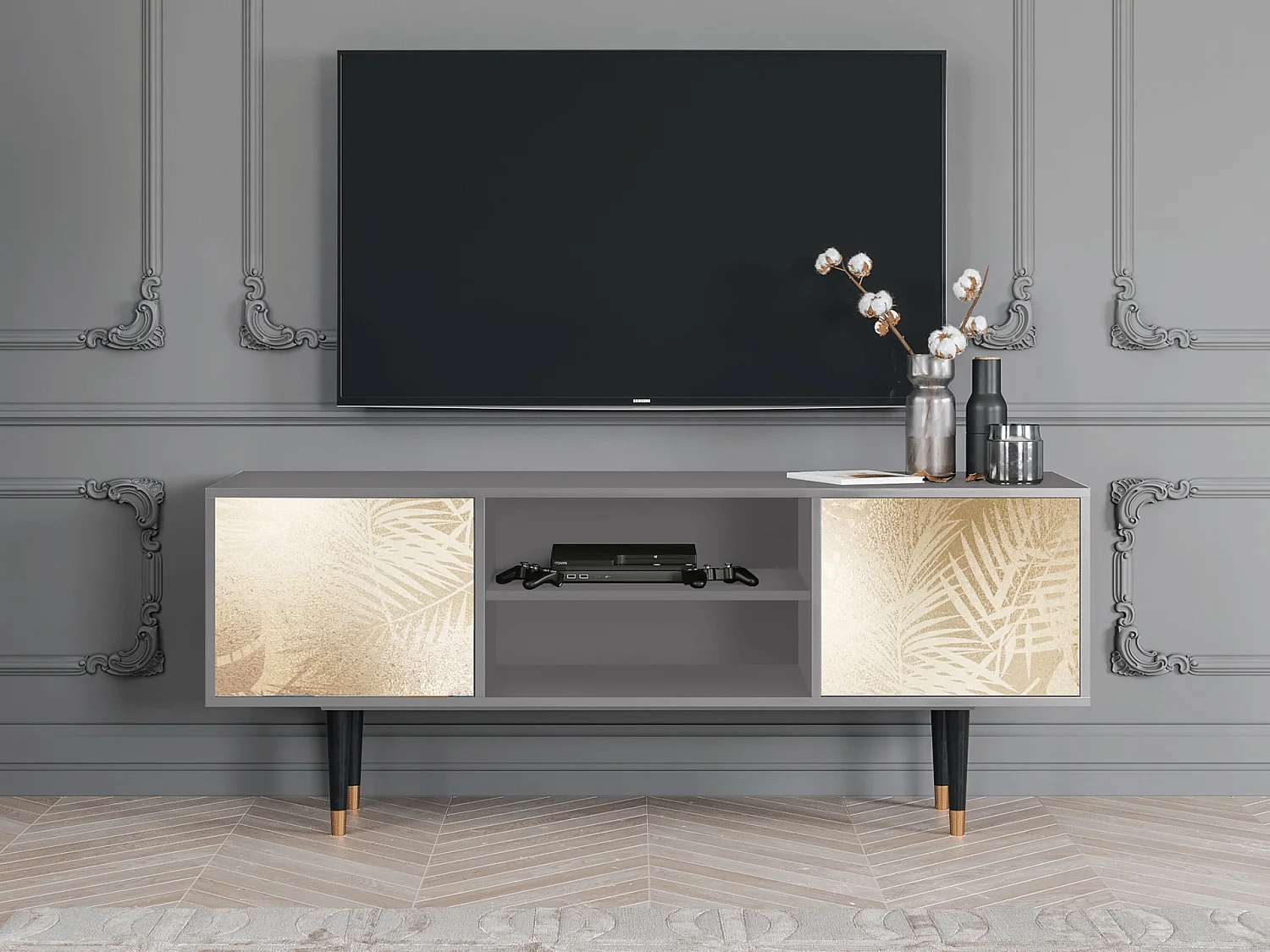 Meuble TV - 170х69х48 cm - T2 - Plant of the Dessert, Gris