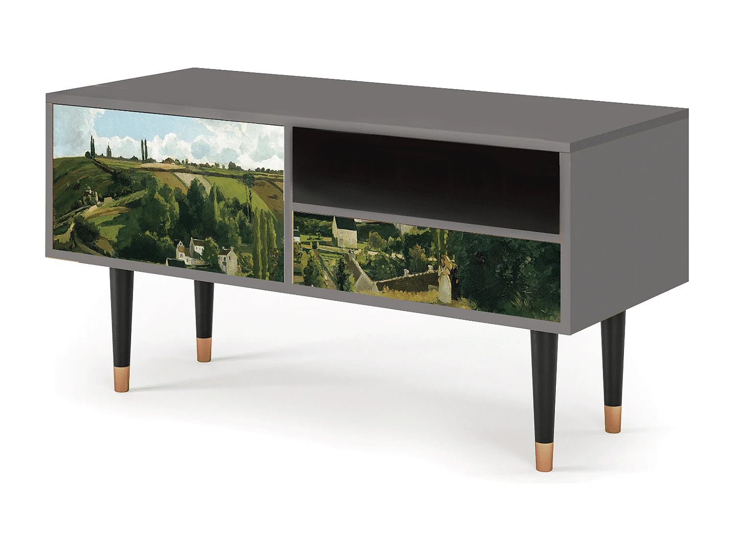 Szafka RTV - 115х59х48 cm - T3 - Jalais Hill by Pissarro, Szary