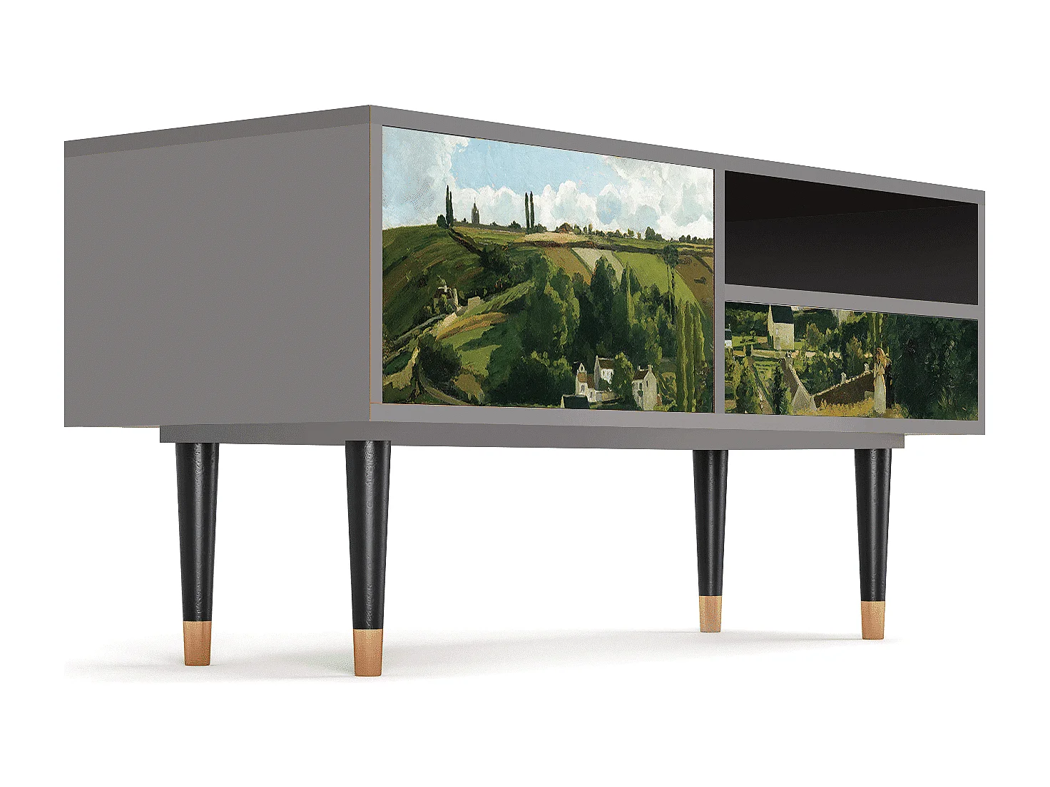 Szafka RTV - 115х59х48 cm - T3 - Jalais Hill by Pissarro, Szary